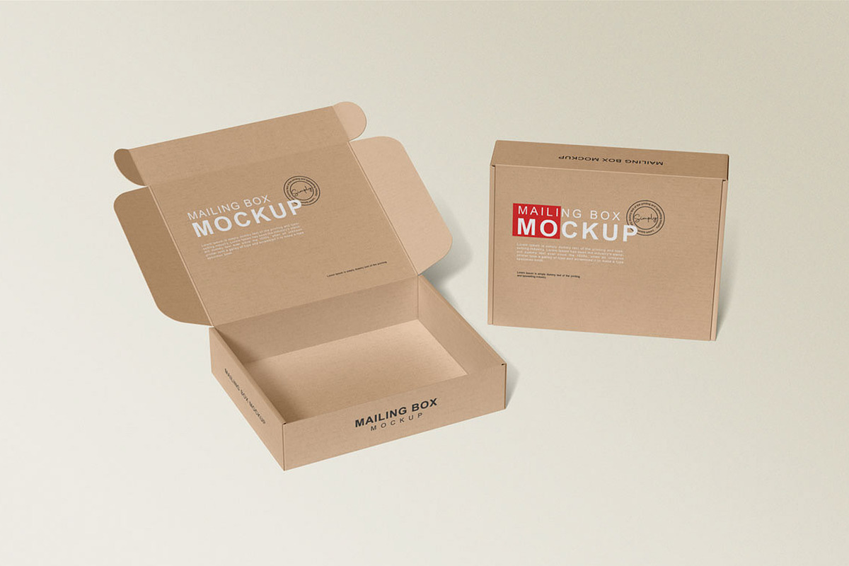 Realistic Mailing Box Mockup, a Cups & Container Mockup by Pexelyou (Photo 5 of 8)