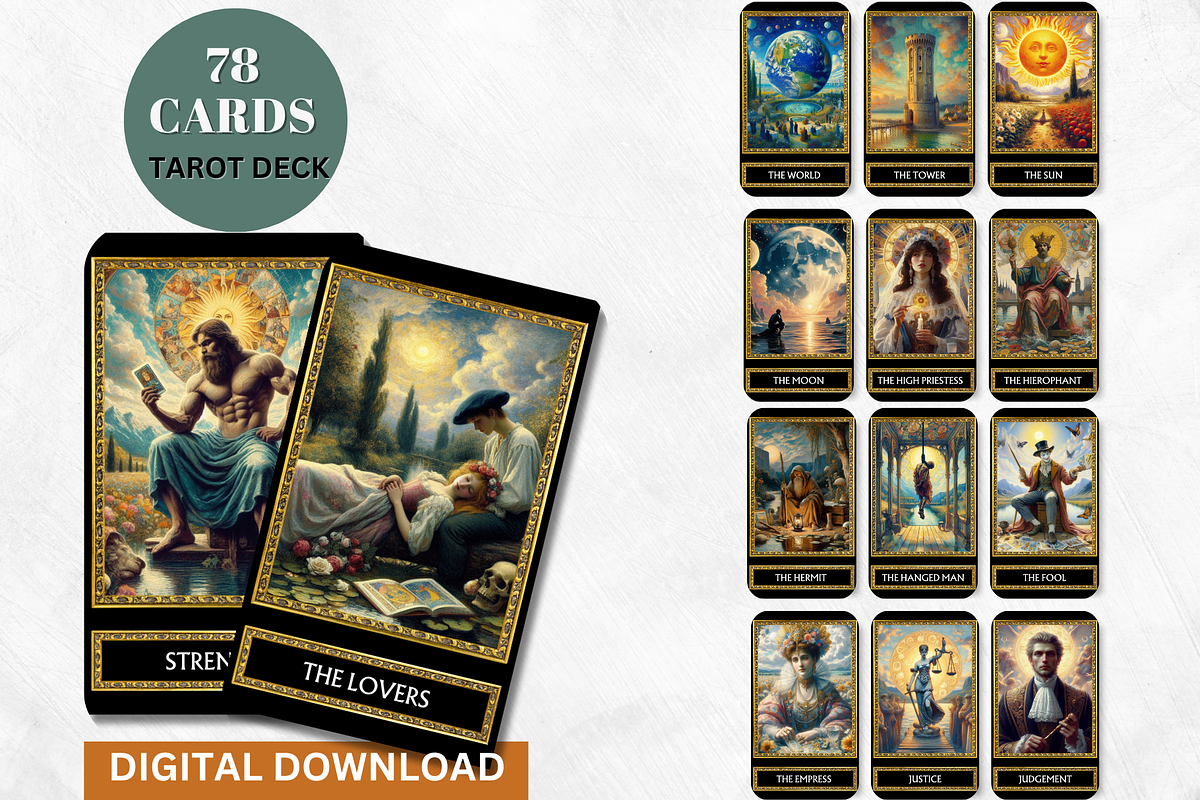 Monet Themed AI Tarot Deck 78 Cards, an Illustration by Mugio (Photo 1 of 4)