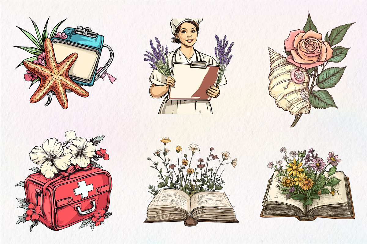 Flower Nurse Life Coquette Coastal, an Illustration by CreationArt (Photo 4 of 8)