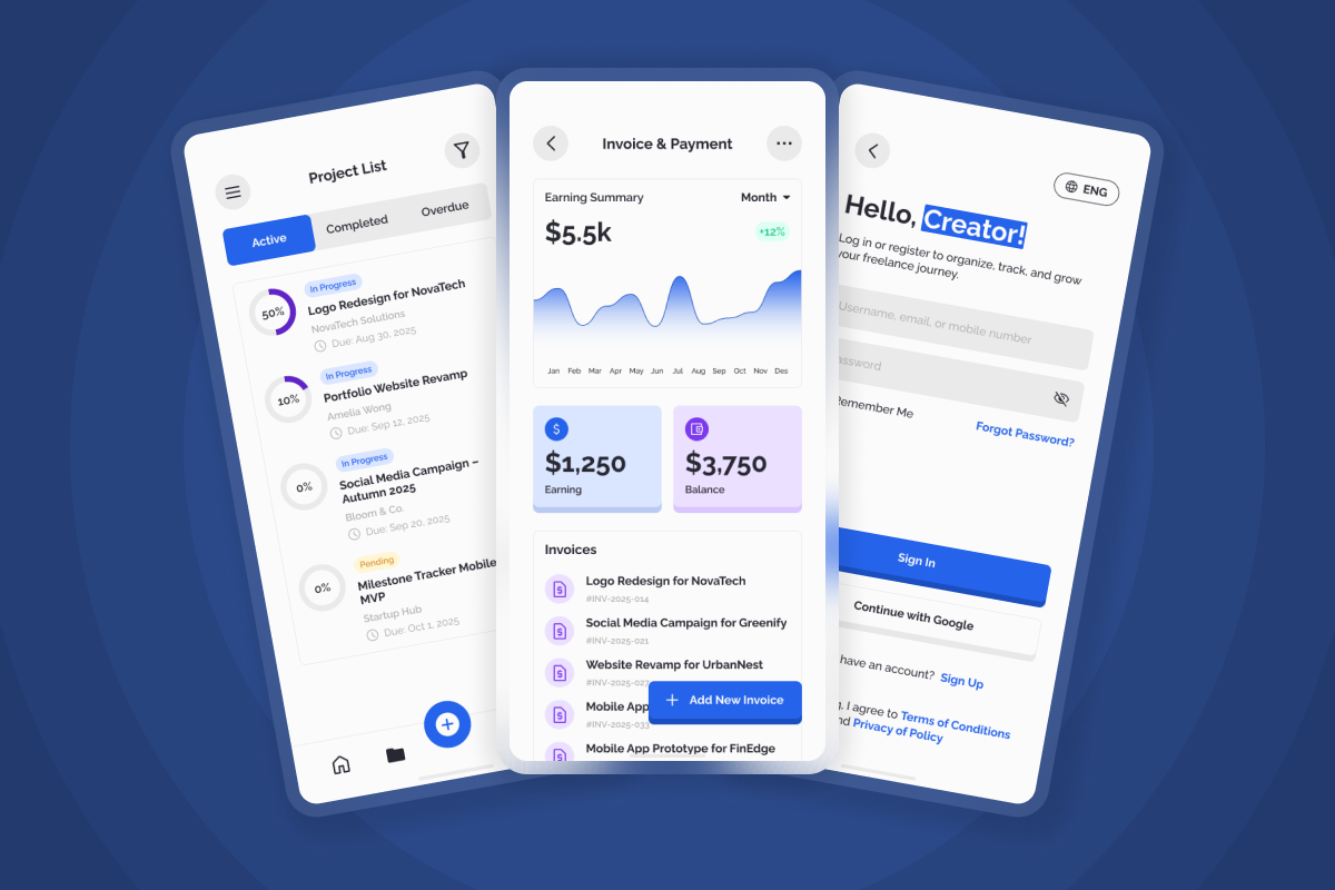 Freelancer Project Tracker App, an App Template by twinstd (Photo 3 of 5)
