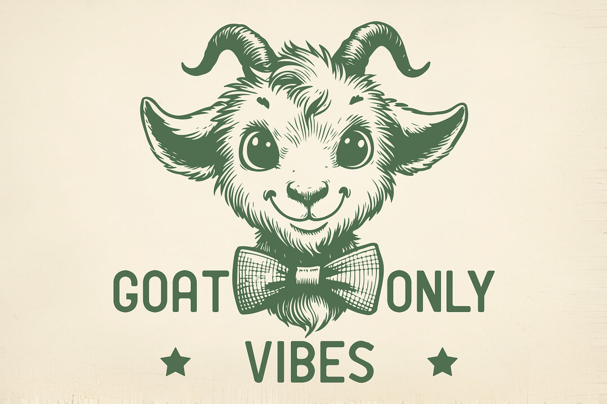 Retro Goat Art with Chill Vibes, an Illustration by Pixels.Craft (Photo 1 of 7)