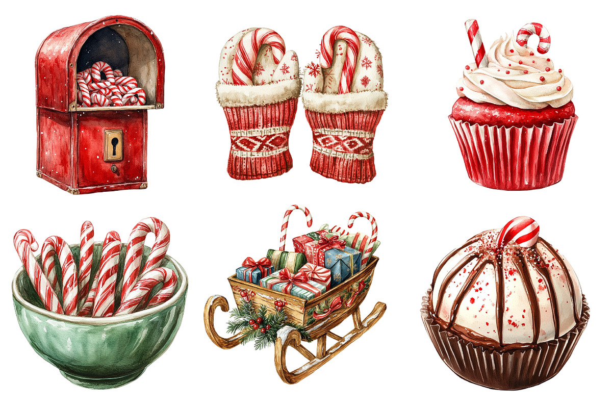 Cozy Winter Candy Cane Clipart, an Illustration by Daily.Designs (Photo 4 of 4)