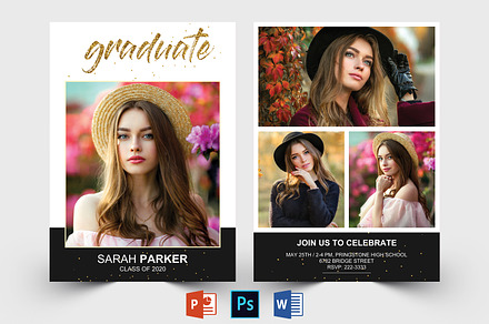 Graduation Announcement Template, a Card Template by Designscozy