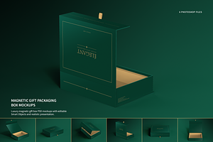 Magnetic Gift Packaging Box Mockups
