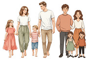 Watercolor Family Clipart, an Illustration by DreamArtGraphic (Thumbnail 5 of 5)