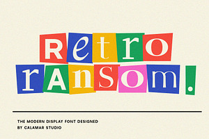 Retro Ransom Display Cutout Font, a Serif Font by Calamar Studio