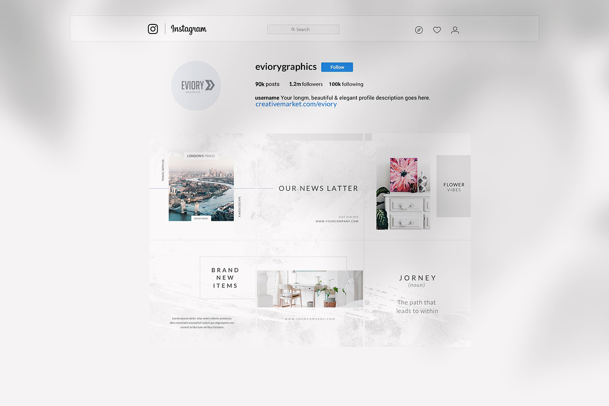 Instagram Puzzle Mist - Canva & PS, a Social Media Template by Eviory (Photo 8 of 11)