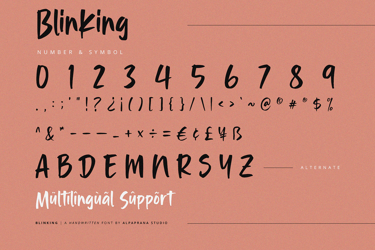Blinking - Handwritten Font, a Handwritten Font by Alpaprana (Photo 10 of 12)