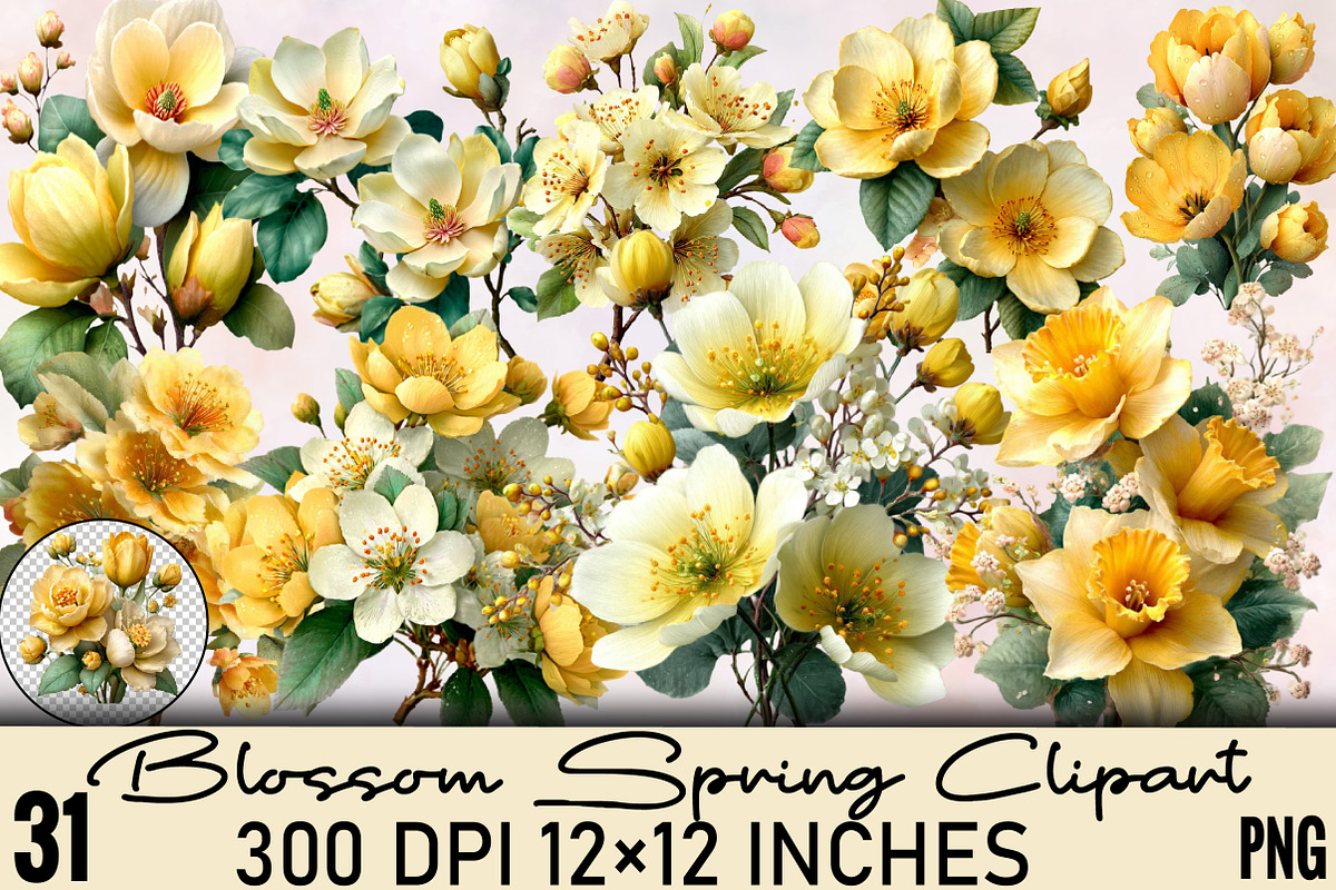 Blossom Spring Clipart Bundle., an Illustration by SVGArt (Photo 1 of 8)