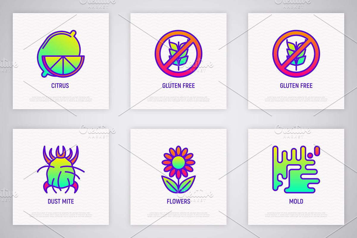 Allergy | 16 Thin Line Icons Set, an Outline Icon by Alex Blogoodf (Photo 5 of 7)