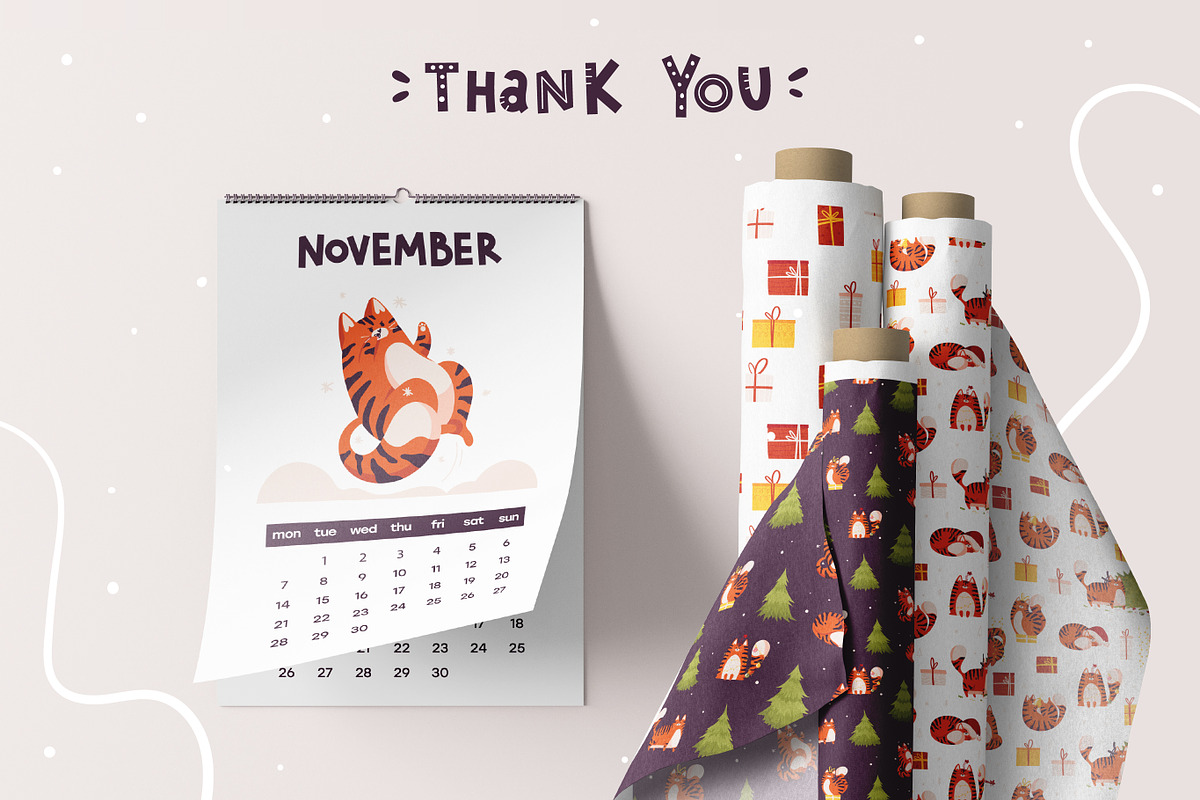 Christmas Tiger&Cat, an Animal Illustration by Frizenasya (Photo 10 of 10)