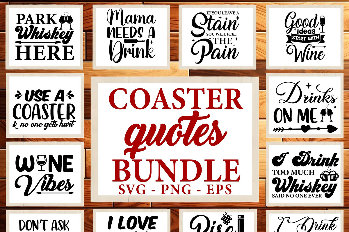 Coaster SVG Bundle Wine Coasters, image size:1200x800