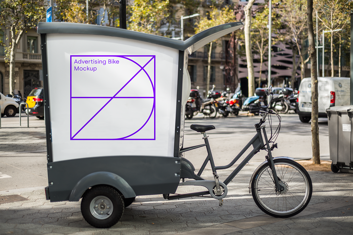Advertising Bike Trailer Mockup, an Advertising Mockup by M-up (Photo 1 of 4)