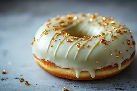 Delicious White Chocolate Donut Gold, a Background Photo by Pixeness