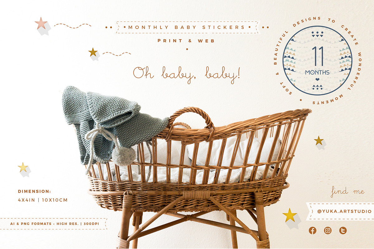 Monthly Baby Stickers, an Object Graphic by Yuka Baby (Photo 4 of 4)