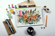 Tropical leaves graphic pack, an Illustration by Belusuab (Thumbnail 10 of 16)