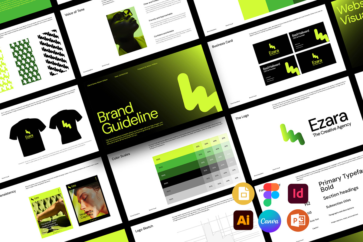 Ezara | Brand Guidelines Bundle, a Presentation Template by Artisan Vibes (Photo 1 of 11)