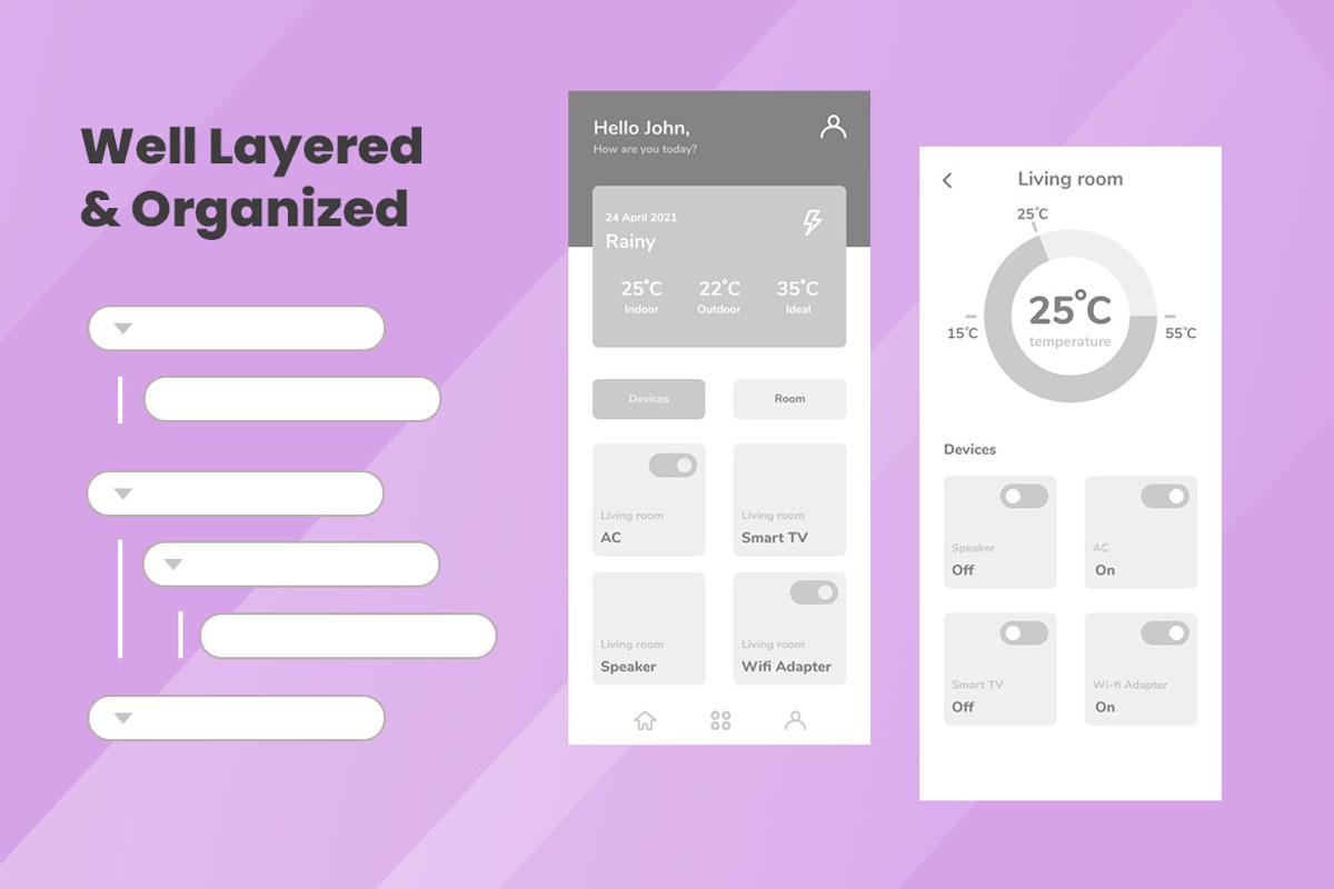 Smart Home Systems Wireframe Apps, a Websites & App Template by INSPR STD (Photo 2 of 6)