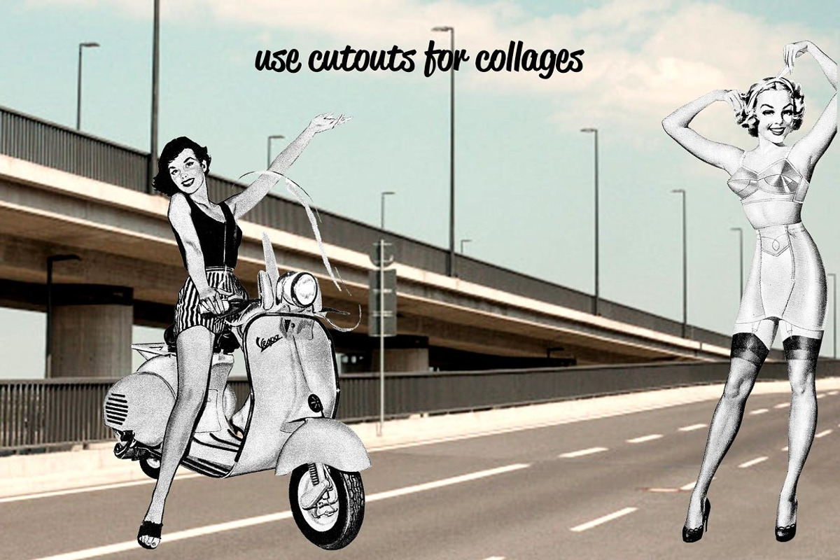 50s ADS Templates + Collage Cutouts, a Background Graphic by Pulpixel Design (Photo 9 of 15)