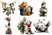 Whimsical Christmas Cats Clipart, an Illustration by OK Design (Thumbnail 3 of 5)