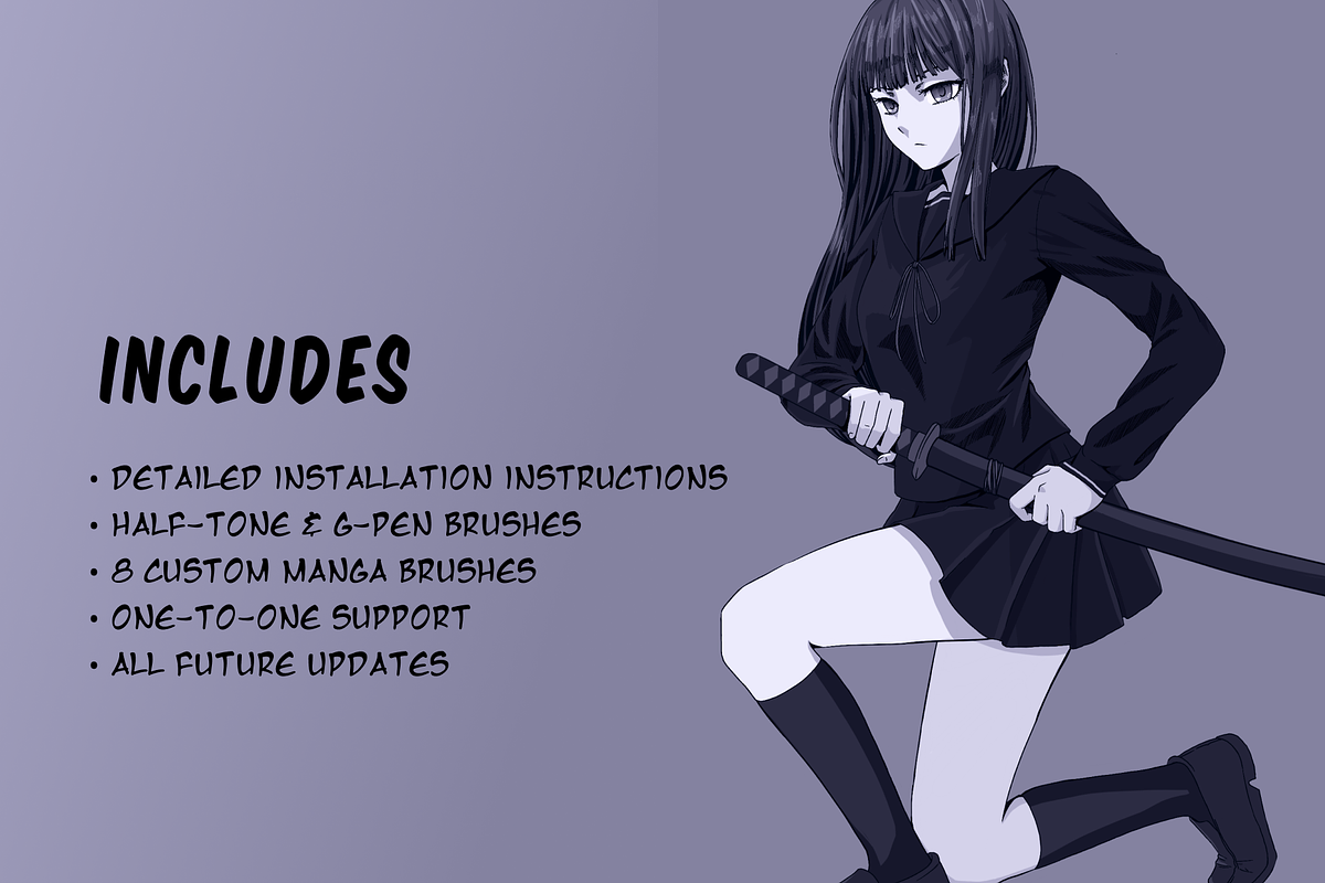 Manga Procreate Brushes & Anime Pens, a Brush Add-On by Delightful Design (Photo 3 of 5)