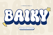 Baiky Retro - Branding Logo Font, a Sans Serif Font by Nirmana Visual (Thumbnail 1 of 9)