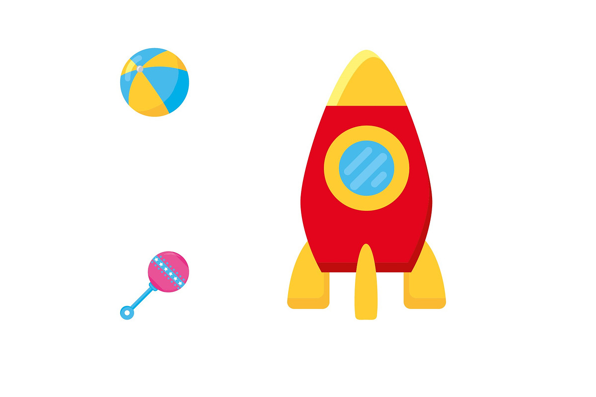 Babies Toys Illustration Design Set, a Templates & Theme by studiogstock (Photo 2 of 4)