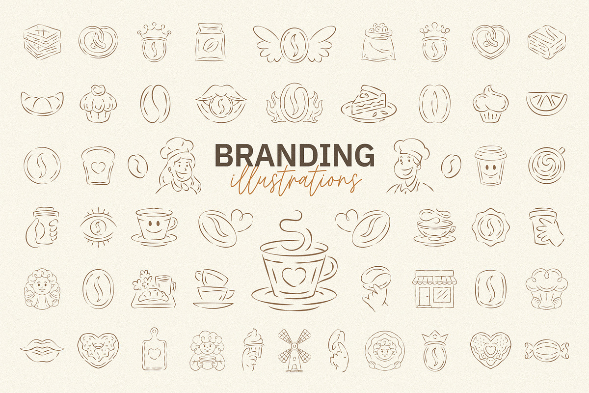 Whimsical Cafe & Bakery Branding Kit, a Branding & Logo Template by Vasya Kobelev (Photo 3 of 19)
