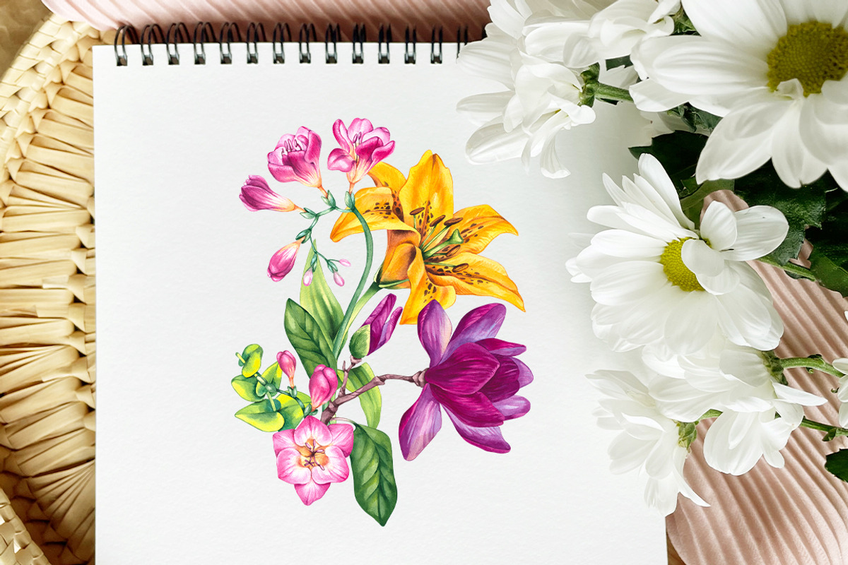 Bloom Reverie Watercolor Collection, a Decorative Illustration by SashaKondr (Photo 6 of 14)
