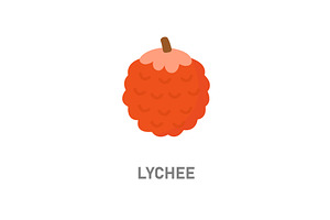 Lychee tropical fruit. Red exotic, a Food Illustration by GraphiShop