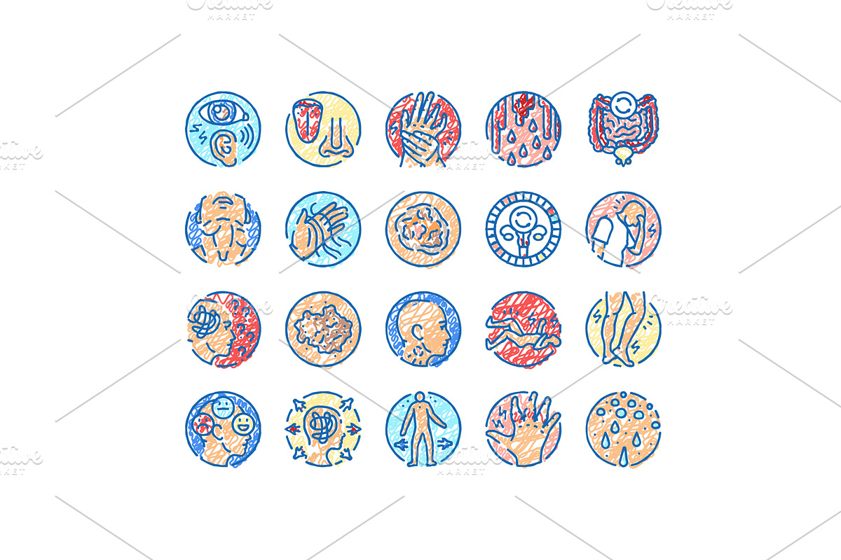 disease medical health icons hand, an Object Illustration by pikepicture