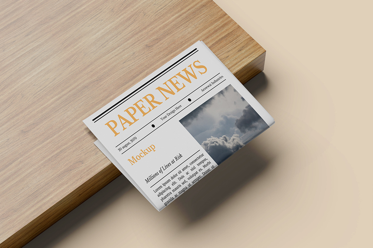 Newspaper Mockup, an Advertising Mockup by Pikachudesign (Photo 3 of 5)