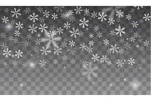 Snow And Snowflakes Background.