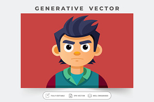 A cartoon character displays a jealo, a Graphic by SouravDesign