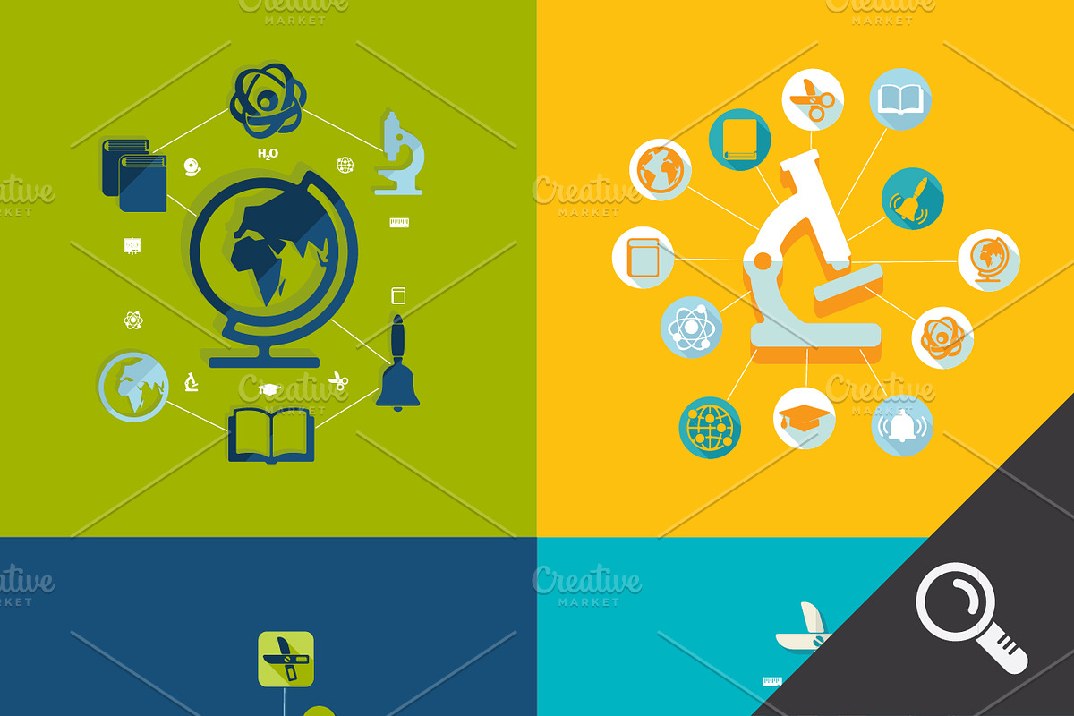 44 EDUCATION FLAT infographics, a Presentation Template by Palau (Photo 2 of 5)