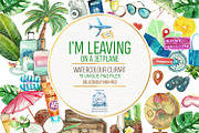 Travel Watercolor Clipart 76 PNG, an Illustration by LilyBoo Clipart (Thumbnail 1 of 3)