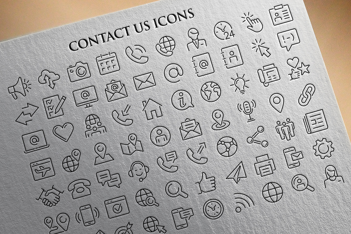 Contact Us Outline Vector Icon Set, an Outline Icon by FourLeafLover (Photo 1 of 6)