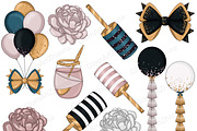 Happy New Year Gold Clipart, a Seasonal Illustration by GlamArtZhanna (Thumbnail 3 of 4)