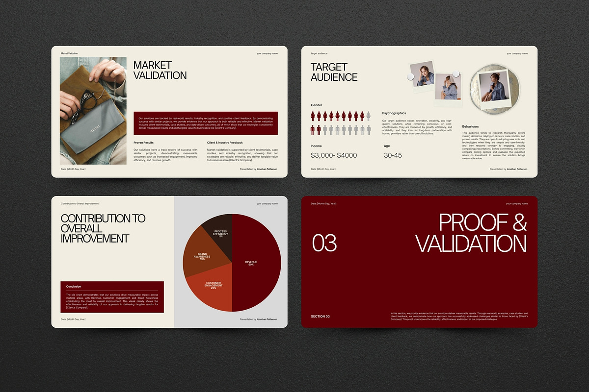 Burgundy Business Strategy Deck, a Presentation Template by Pani Temp. (Photo 11 of 13)