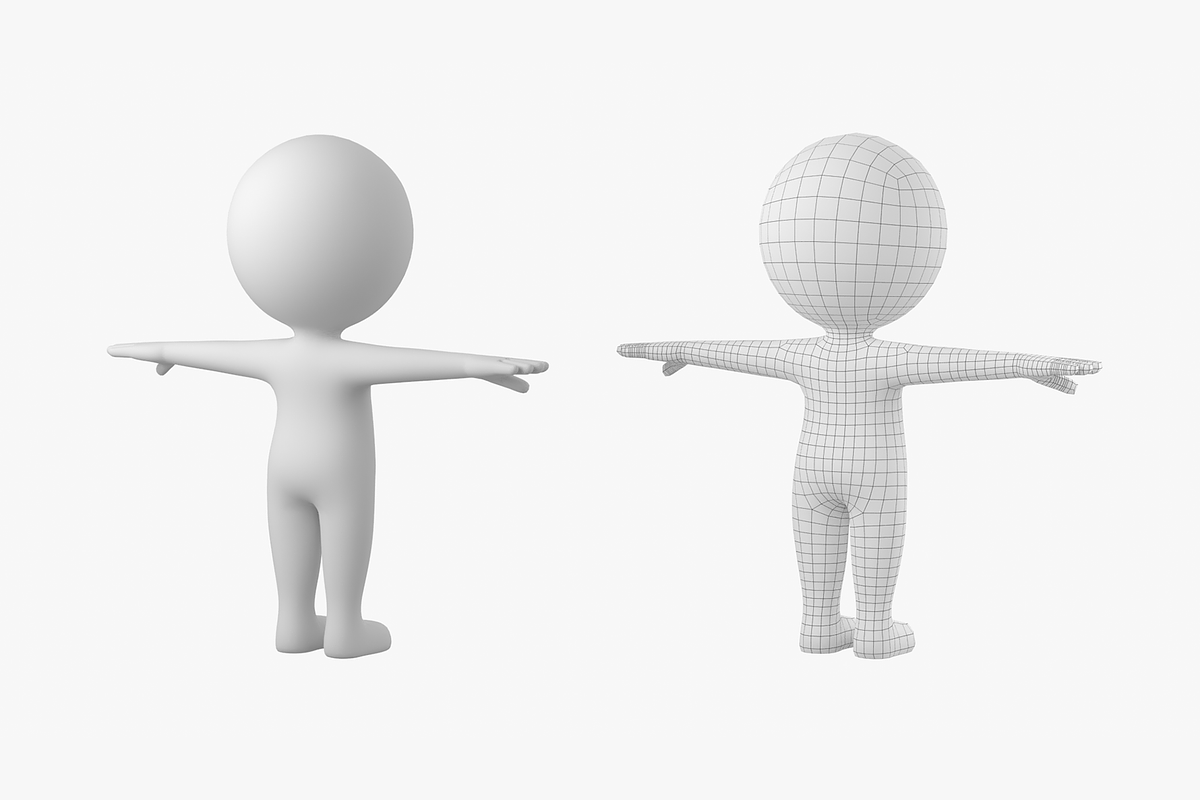 Cute Stickman in T-Pose CAT Rig, a Characters & Person 3D Model by VK Studio (Photo 6 of 19)