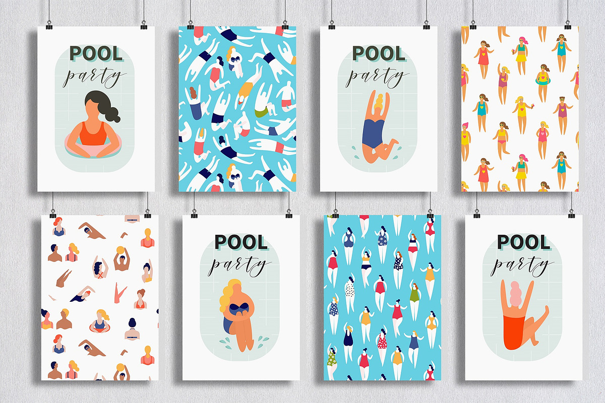 Summer beach girls patterns set, a Person Illustration by Yapanda (Photo 3 of 5)