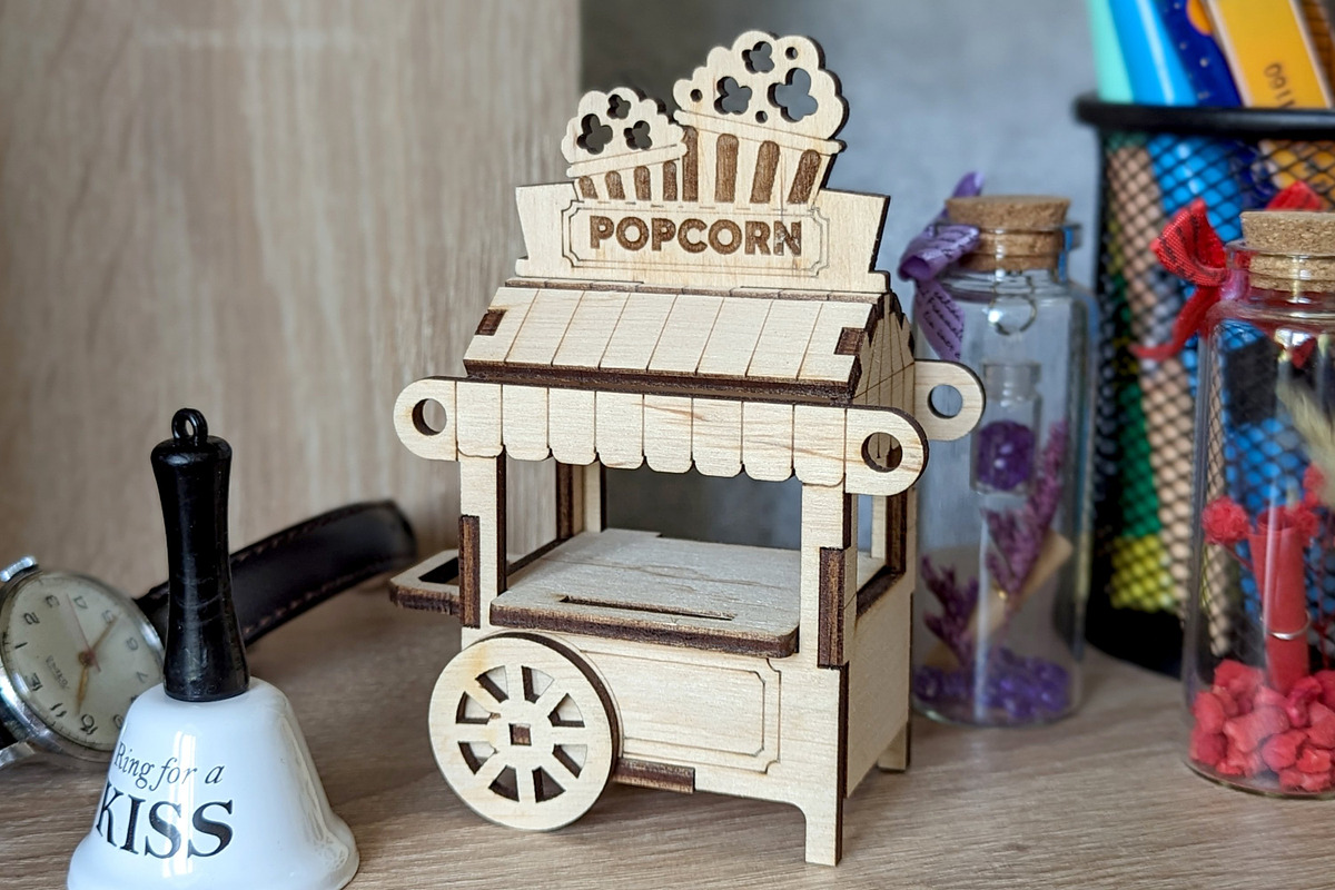 Popcorn Cart - Laser Cut File