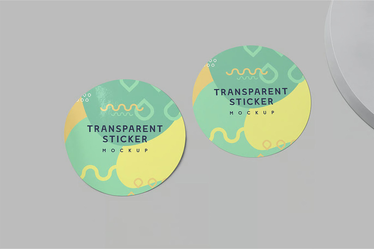 Glossy Sticker Mockup Set, a Packaging Mockup by megostudi0 (Photo 6 of 6)
