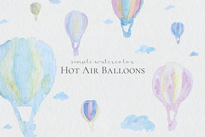 Watercolor Hot Air Balloons