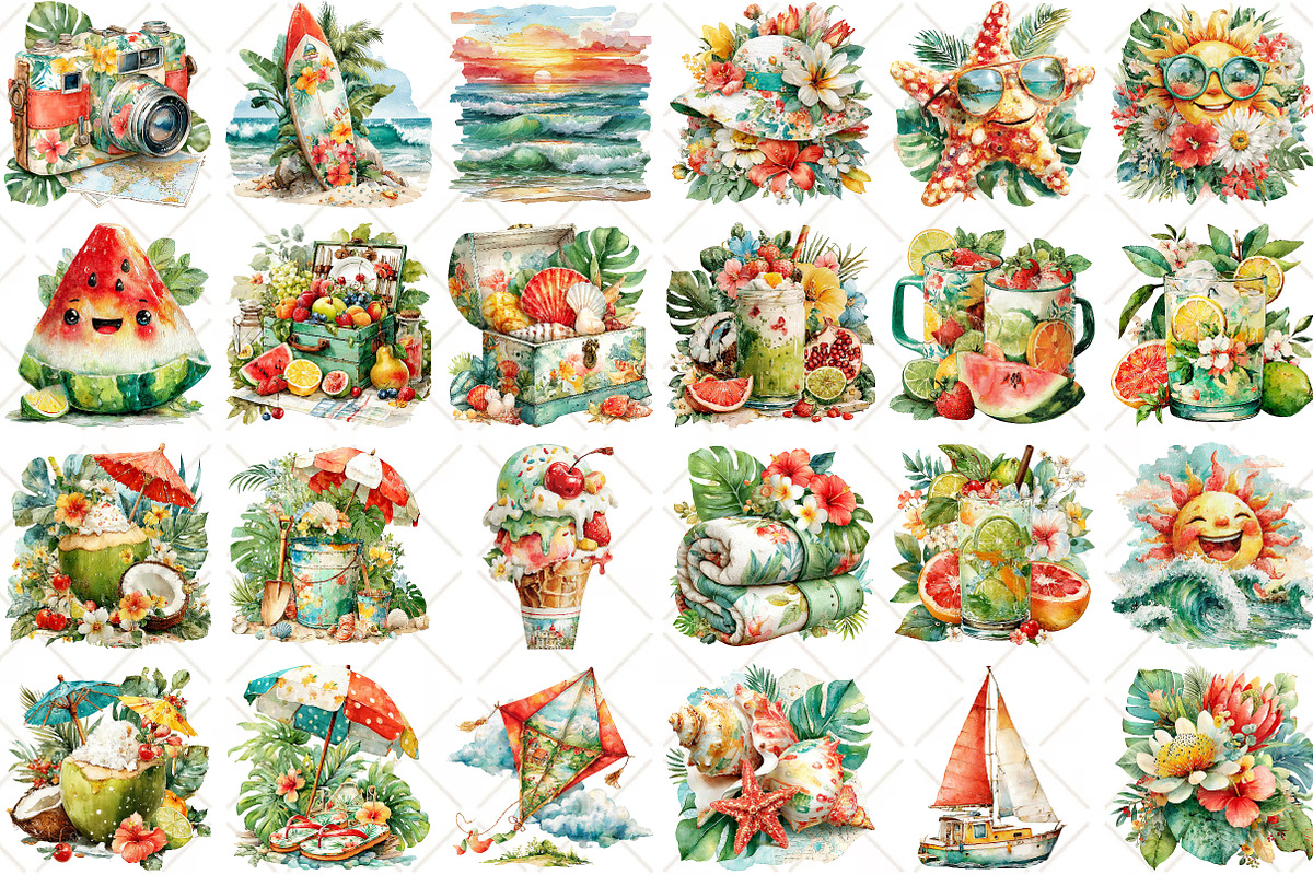 Cosy Summer Clipart Bundle, an Illustration by Black Bird Studio (Photo 2 of 5)