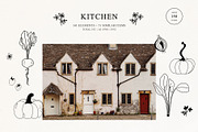 Kitchen line drawing for bakery logo, a Food Illustration by Summer Nightingale Art (Thumbnail 9 of 9)