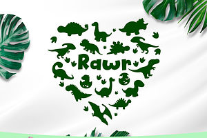 Dinosaur Heart SVG PNG