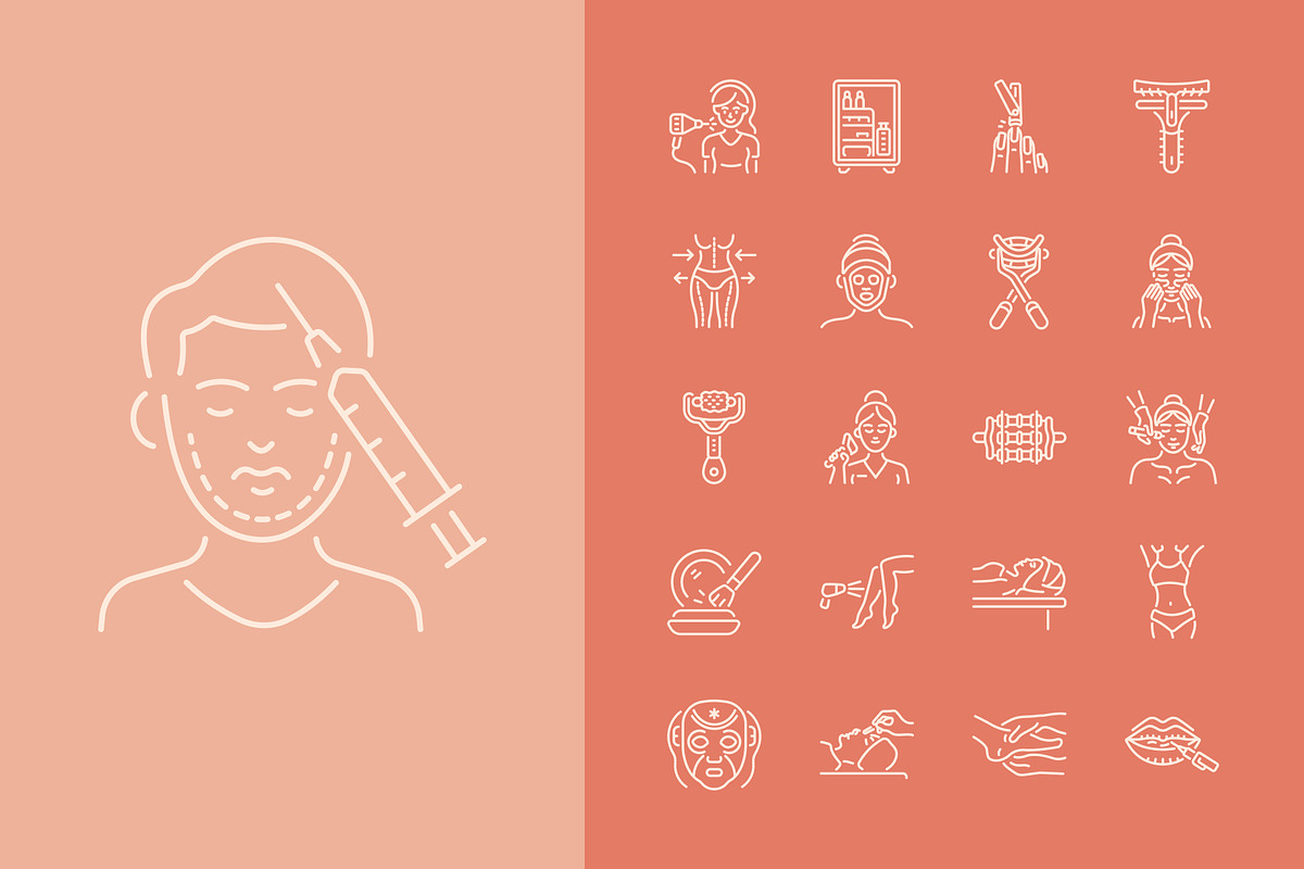 Beauty Icon Art Set, an Outline Icon by Prosymbols (Photo 6 of 8)