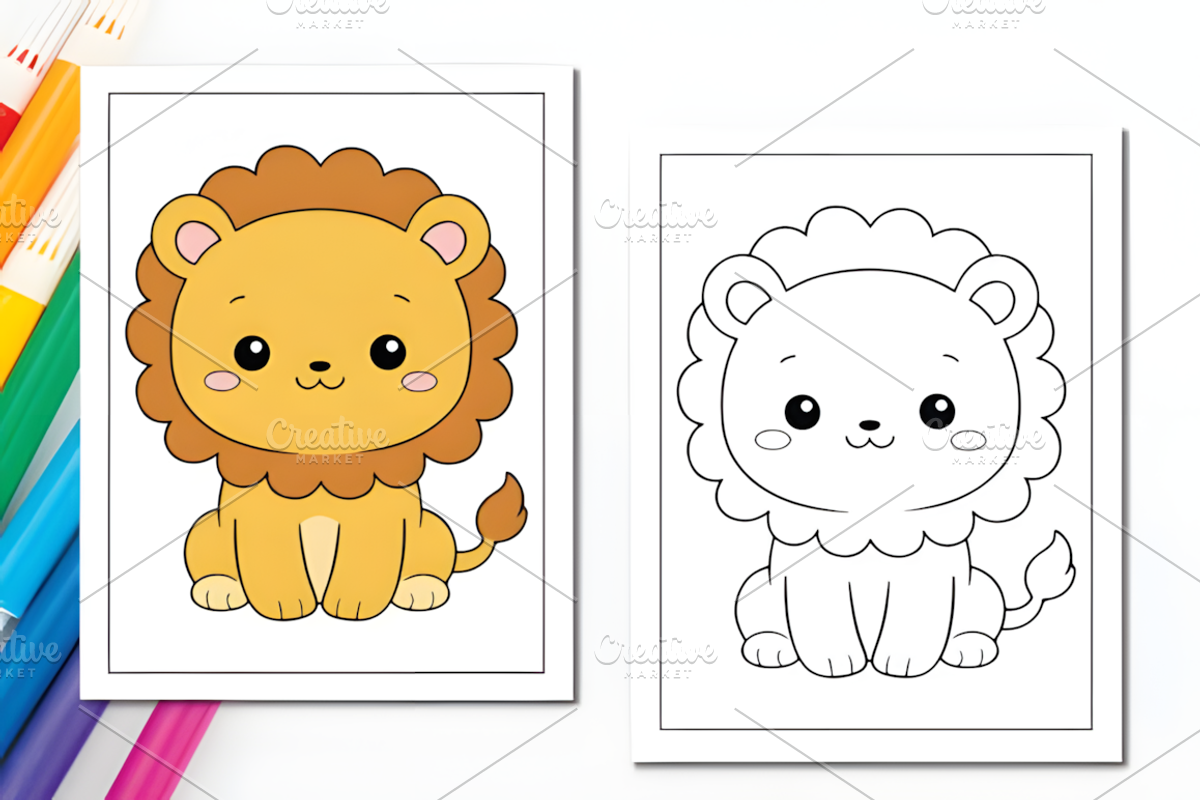 Cute Animals Coloring Pages for Kids, an Animal Illustration by Ink Gallery (Photo 8 of 8)