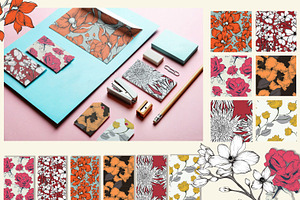 6 JPG/ floral pattern background.